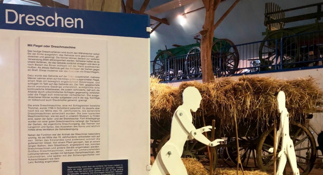 Dreschen- Erläuterungen auch in niederländischer Sprache